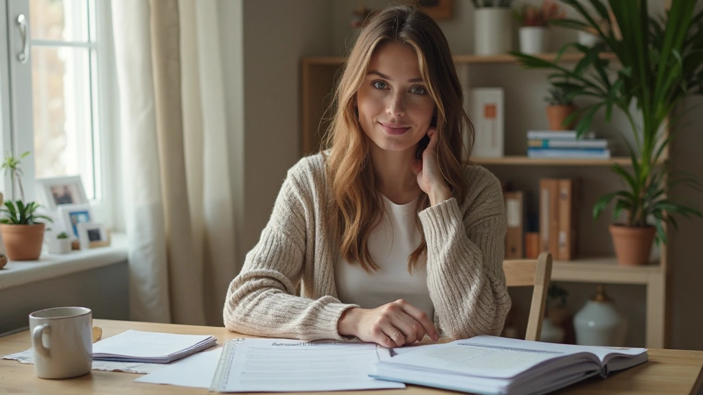 Person planning budget with calendar, notes, and financial planning tools spread on desk surface